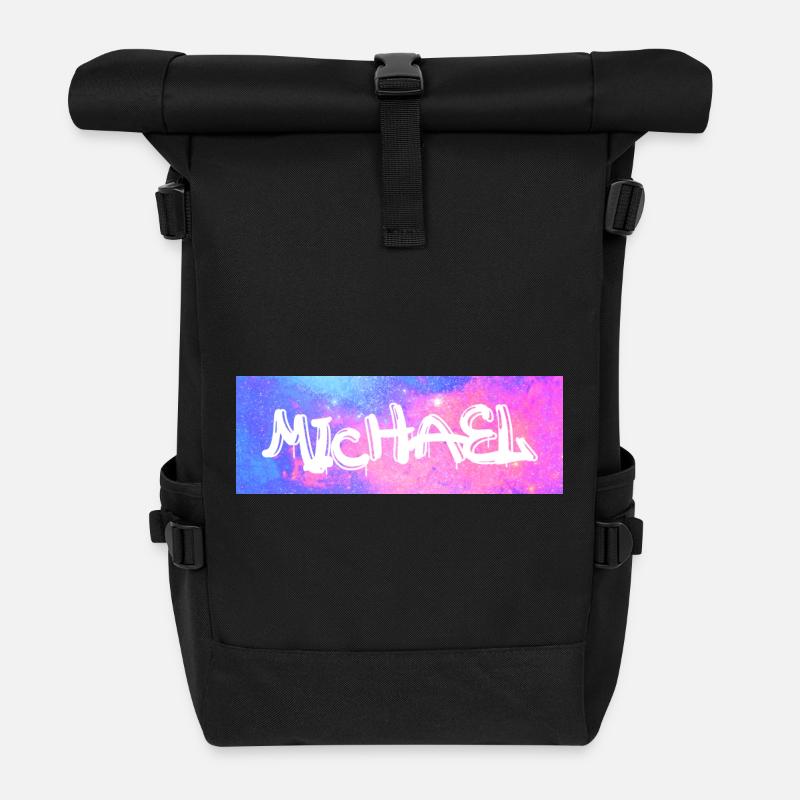 Michael Name Geschenk Geschenkidee Galaxie - Rolltop Rucksack - Schwarz
