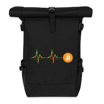 Bitcoin Chart Pattern - Roll Top Backpack - black - Front