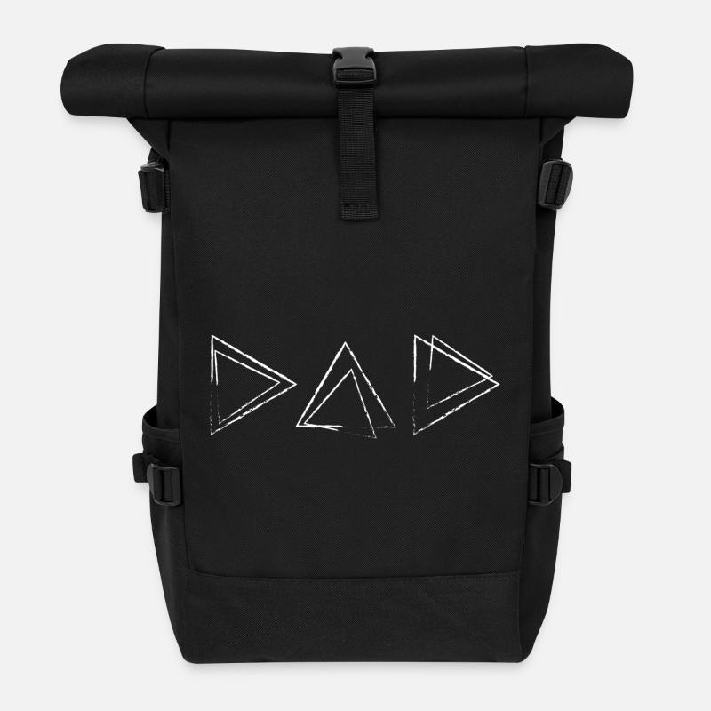 DAD - Vater - Cooler Papa - Rolltop Rucksack - Schwarz