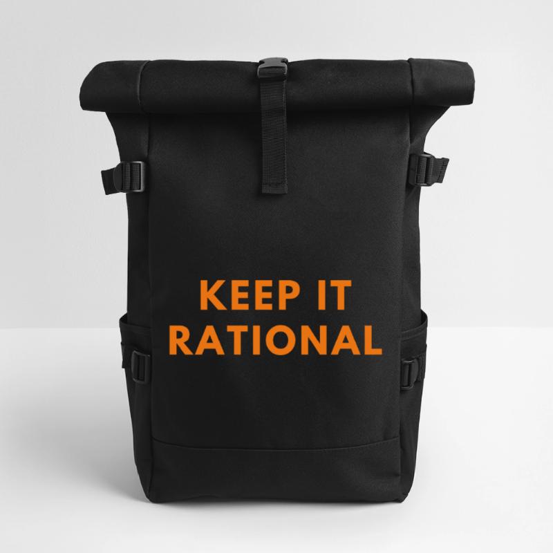 Keep It Rational Quote | Funny Math Pun | Math Roll Top Backpack