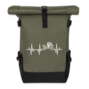 Traktor Herzfrequenz - Rolltop Rucksack - Olive/Schwarz - Vorne