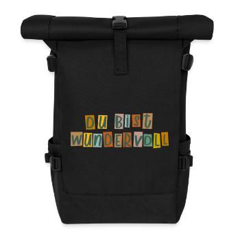 Tu es merveilleuse - Sac à dos roll top - noir - Devant