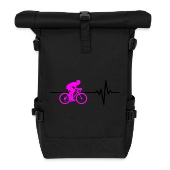 RENNRAD FAHREN FAHRRAD HERZSCHLAG PINK RAD - Rolltop Rucksack - Schwarz - Vorne