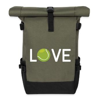 Tennis-Liebhaber - Rolltop Rucksack - Olive/Schwarz - Vorne