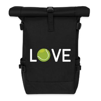 Tennis-Liebhaber - Rolltop Rucksack - Schwarz - Vorne