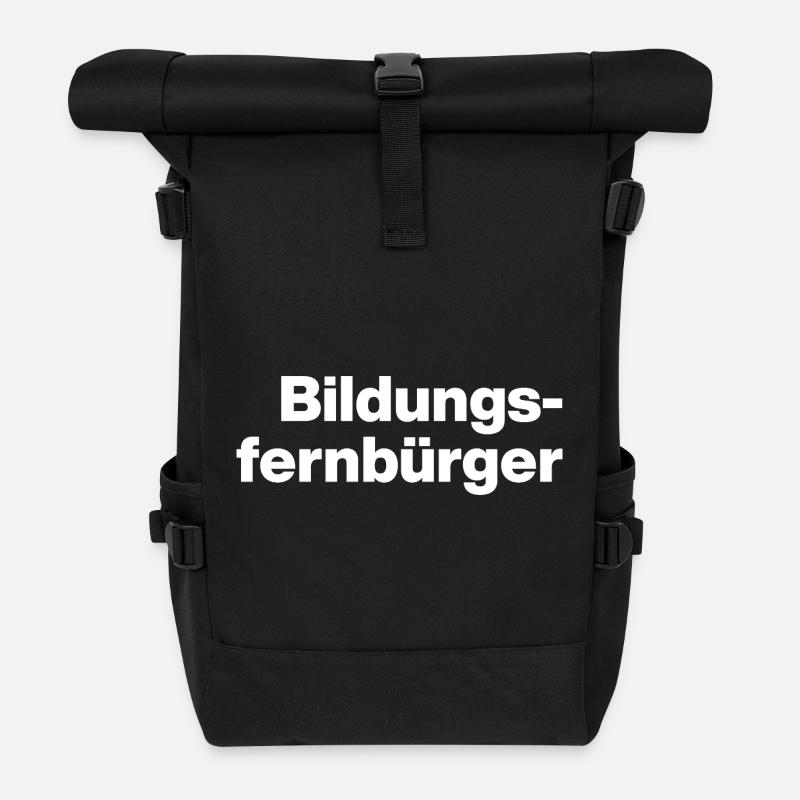 BILDUNGSFERNBÜRGER. DES GENS STUPIDES, SARCASME - Sac à dos roll top - noir