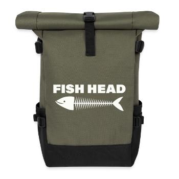 fish head - Roll Top Backpack - olive/black - Front