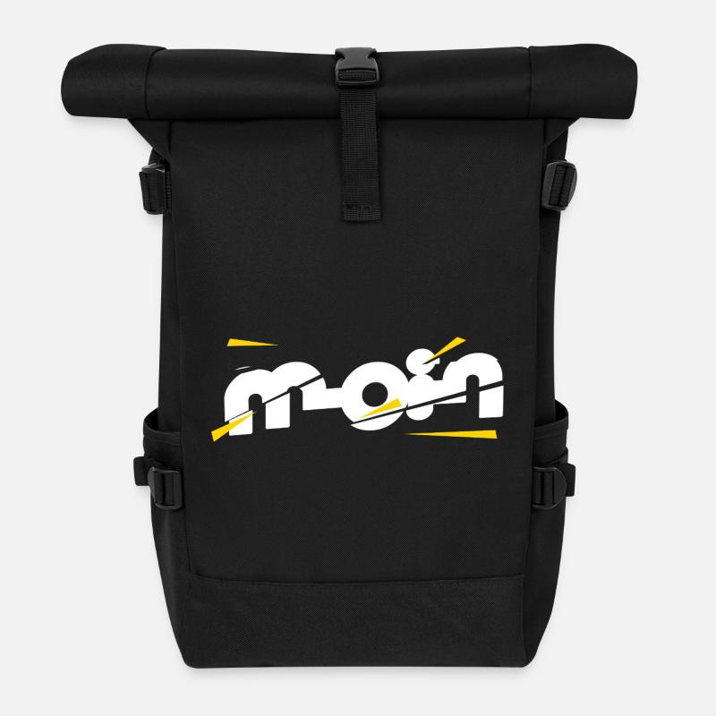 Hello - Roll Top Backpack - black