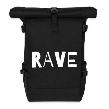 Conception typographique de musique rave - Sac à dos roll top - noir - Devant