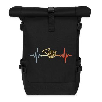 Vintage French Horn ECG - Roll Top Backpack - black - Front