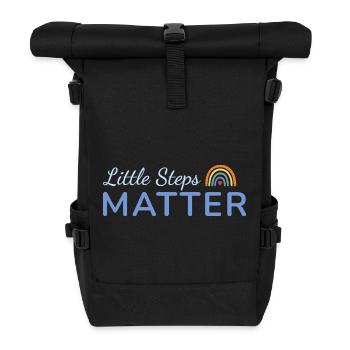 Little Steps Matter Regenbogen blau - Rolltop Rucksack - Schwarz - Vorne