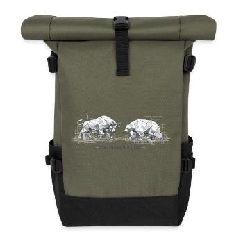 Discipline basée sur les données : conception Bull & Bear - Sac à dos roll top - olive/noir - Devant
