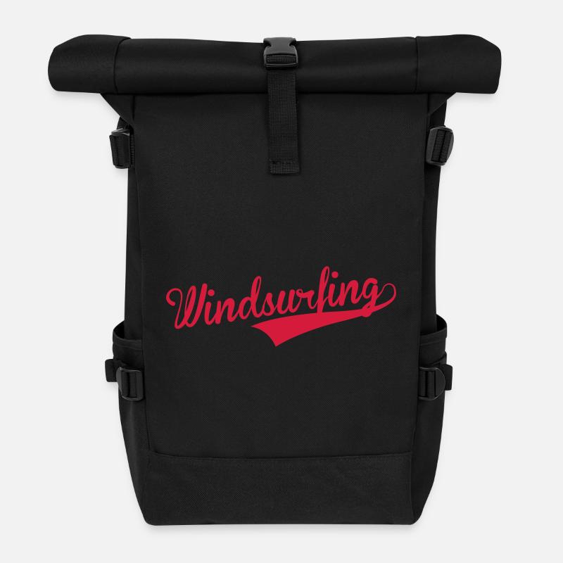 Windsurfen / Windsurfer / Windsurf / Windsurfing - Rolltop Rucksack - Schwarz