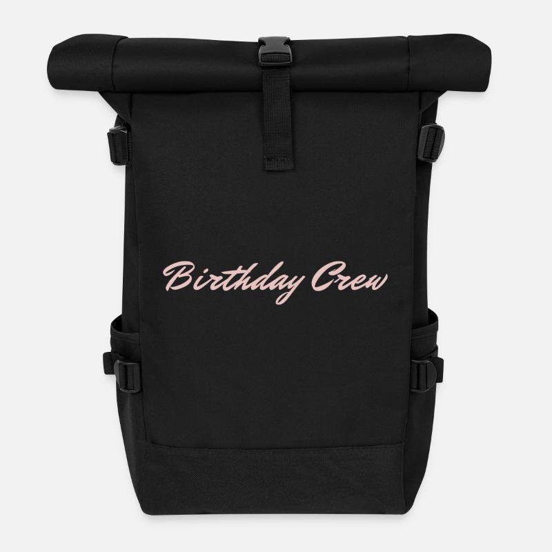 Birthday Crew - Rolltop Rucksack - Schwarz