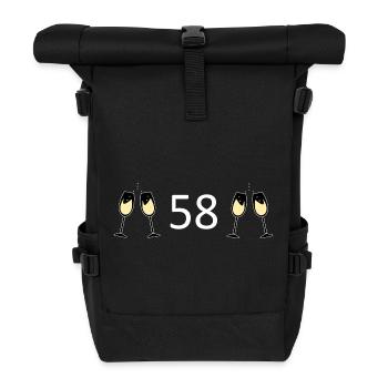 58.Geburtstag 58 Jahre Jubiläum 58 Zahl 58 - Rolltop Rucksack - Schwarz - Vorne