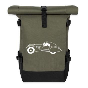 White automobile and water drop - Roll Top Backpack - olive/black - Front