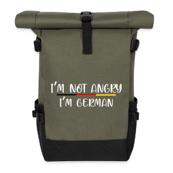 Humorous German Identity Statement - Roll Top Backpack - olive/black - Front