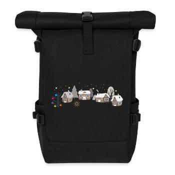 Weiße Weihnachten - Rolltop Rucksack - Schwarz - Vorne