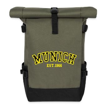 München, gegründet 1966 - Rolltop Rucksack - Olive/Schwarz - Vorne