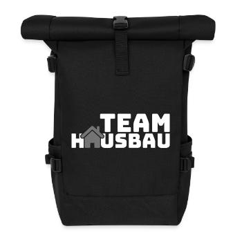 Motif du logo de la construction de la maison d’équipe - Sac à dos roll top - noir - Devant