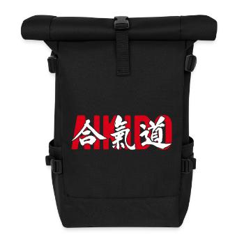Aikido Martial Arts Gym Dojo Kanji Japan - Roll Top Backpack - black - Front