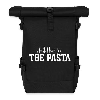 Just Here for The Pasta - Roll Top Backpack - black - Front