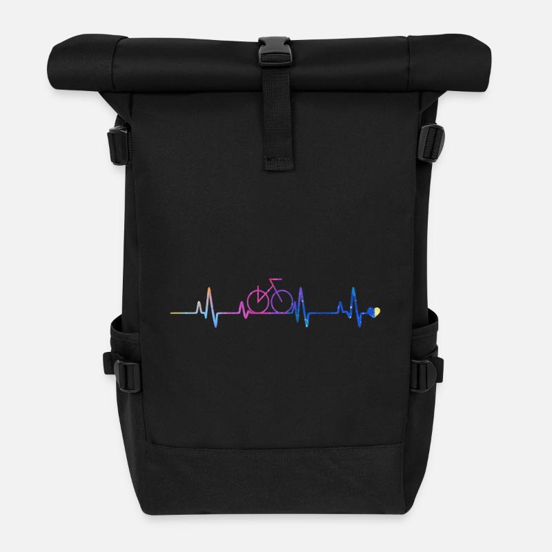 Gradient du cœur du vélo - Sac à dos roll top - noir
