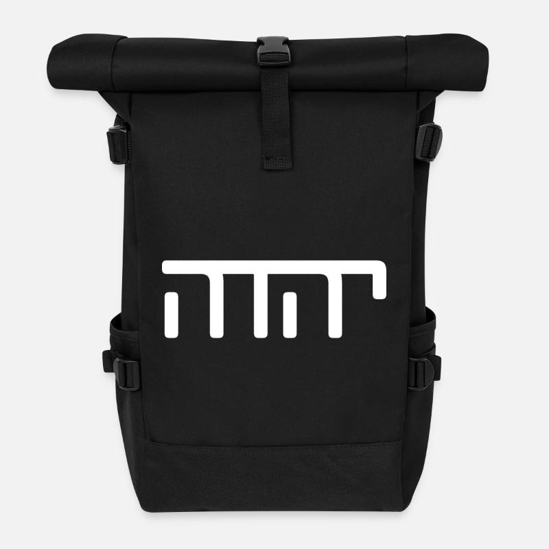 JHWH Strang Weiß - Rolltop Rucksack - Schwarz