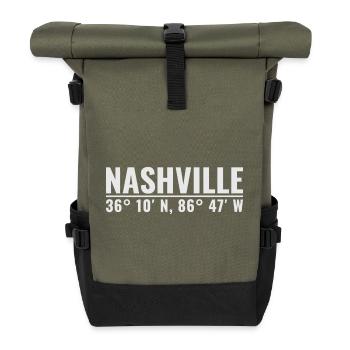 Nashville Coordinates Shirt - Roll Top Backpack - olive/black - Front