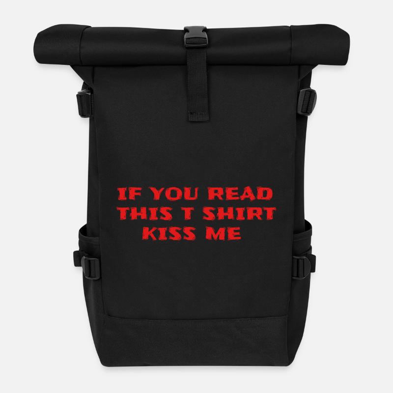 T-shirt Message Scathing Black Humor - Roll Top Backpack - black