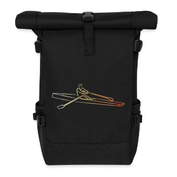 Vintage Rudder Sketch - Roll Top Backpack - black - Front