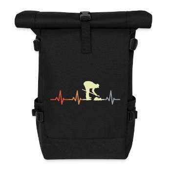 Landwirt Kardiogramm - Rolltop Rucksack - Schwarz - Vorne