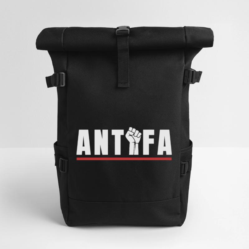 Protestation antifa, déclaration antifasciste Sac à dos roll top