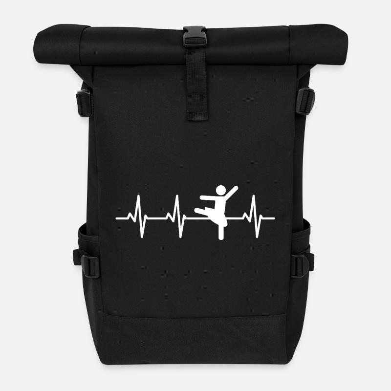 Ballett Tänzerin Kardiogramm - Rolltop Rucksack - Schwarz