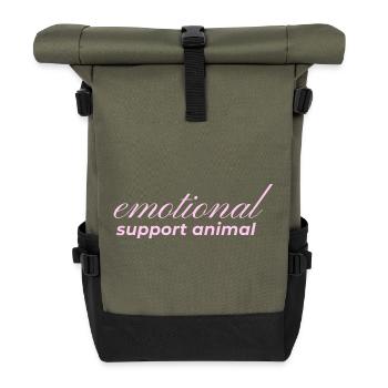 Emotional Support Animal - Roll Top Backpack - olive/black - Front
