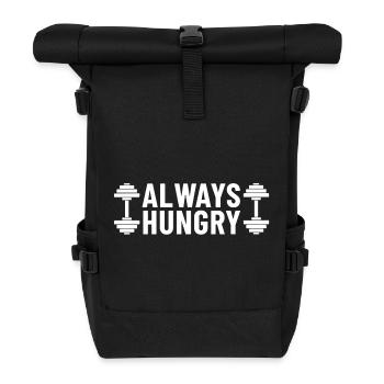 Always Hungry Hanteln - Rolltop Rucksack - Schwarz - Vorne