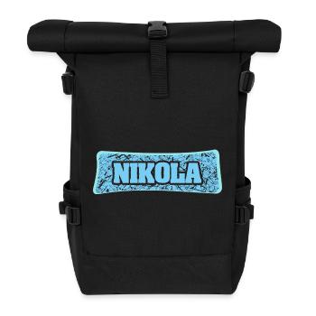 Gift for Nikola - Roll Top Backpack - black - Front