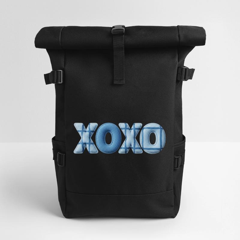 XOXO Patchwork Look with Fabric Look Roll Top Backpack