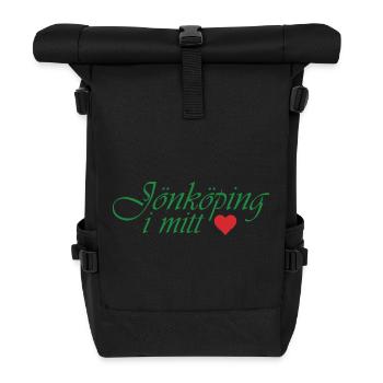 Jönköping in meinem Herzen - Rolltop Rucksack - Schwarz - Vorne