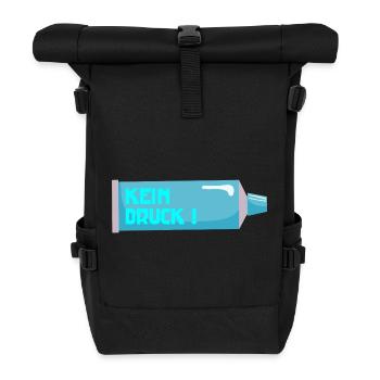 STRESS KEIN DRUCK - Rolltop Rucksack - Schwarz - Vorne