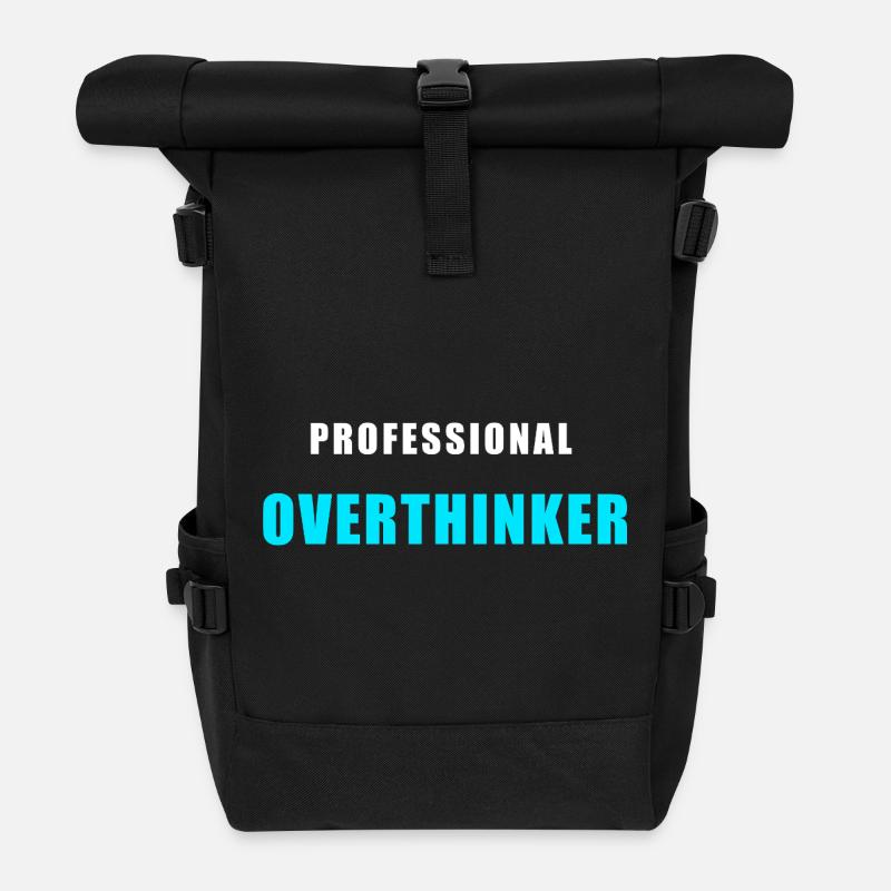 Overthinking Shirt - Professional Overthinker - Rolltop Rucksack - Schwarz