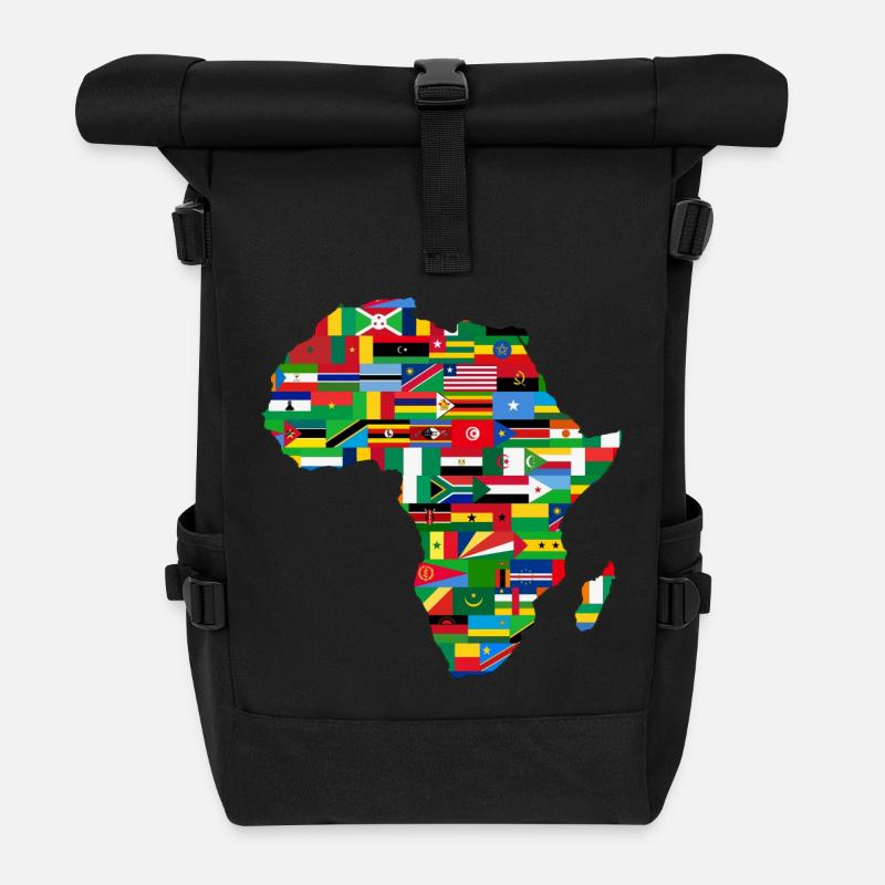 collection afrique - Sac à dos roll top - noir
