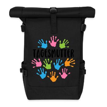 Tagesmutter - Rolltop Rucksack - Schwarz - Vorne