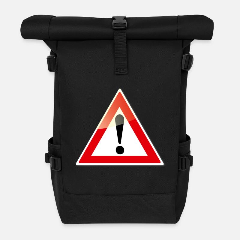 achtung - Rolltop Rucksack - Schwarz