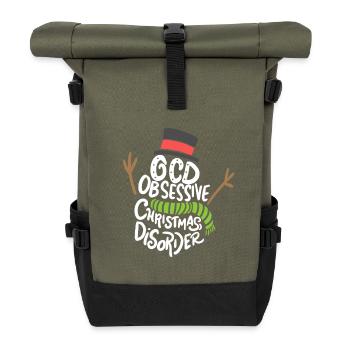 WEIHNACHTEN OCD Obsessive Weihnachtsstörung - Rolltop Rucksack - Olive/Schwarz - Vorne