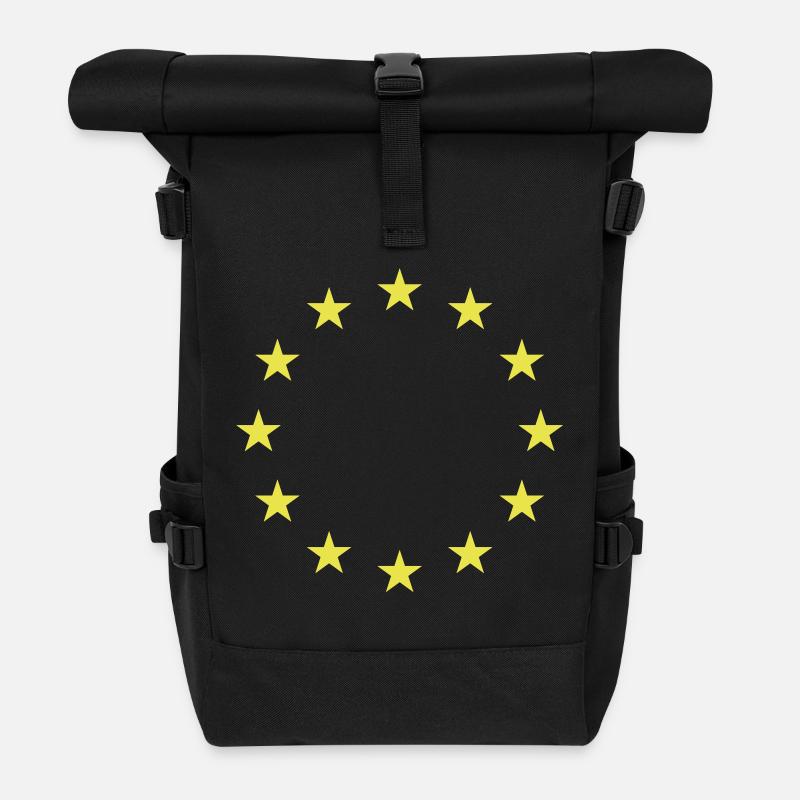 EU stars - Roll Top Backpack - black