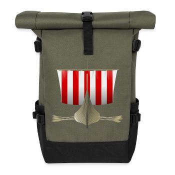 vikings Wickinger guerrier vikingboat boot47 - Sac à dos roll top - olive/noir - Devant