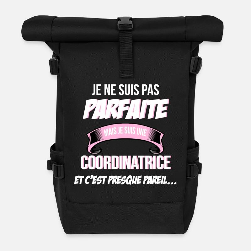 Coordinatrice cadeau humour - Sac à dos roll top - noir