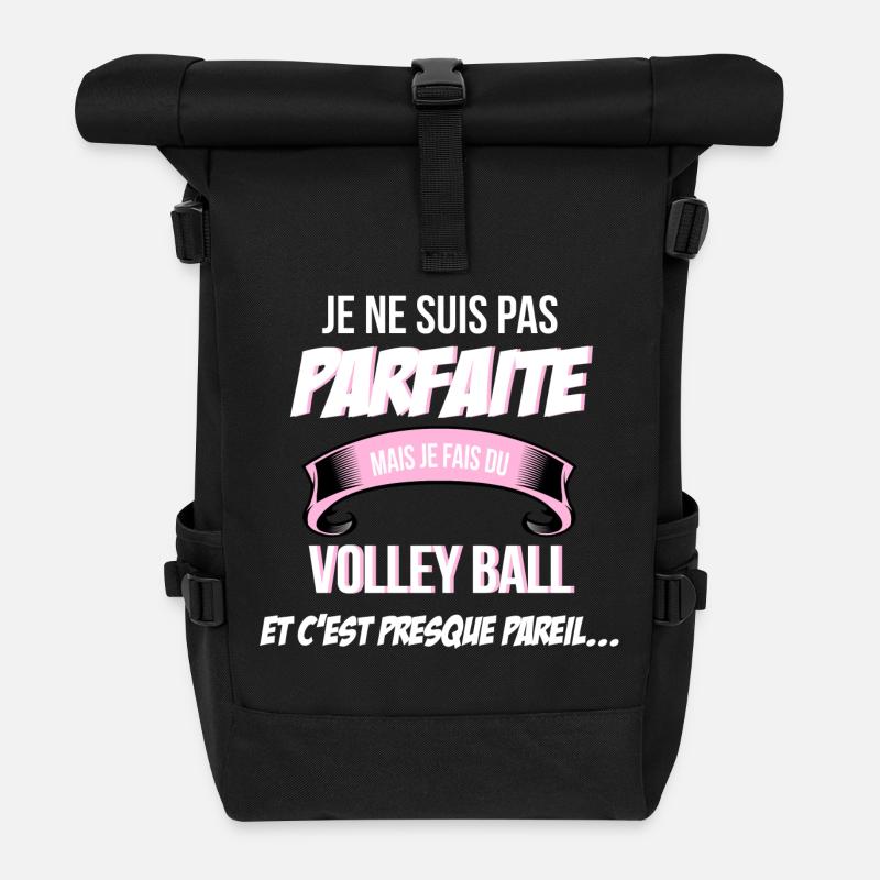 Volley ball cadeau humour - Sac à dos roll top - noir