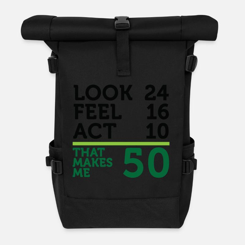 Je suis âgé de 50 ans, mais .... - Sac à dos roll top - noir